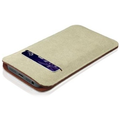 Чехол Macally Microfiber Pouch Biege для iPhone 5S/SE