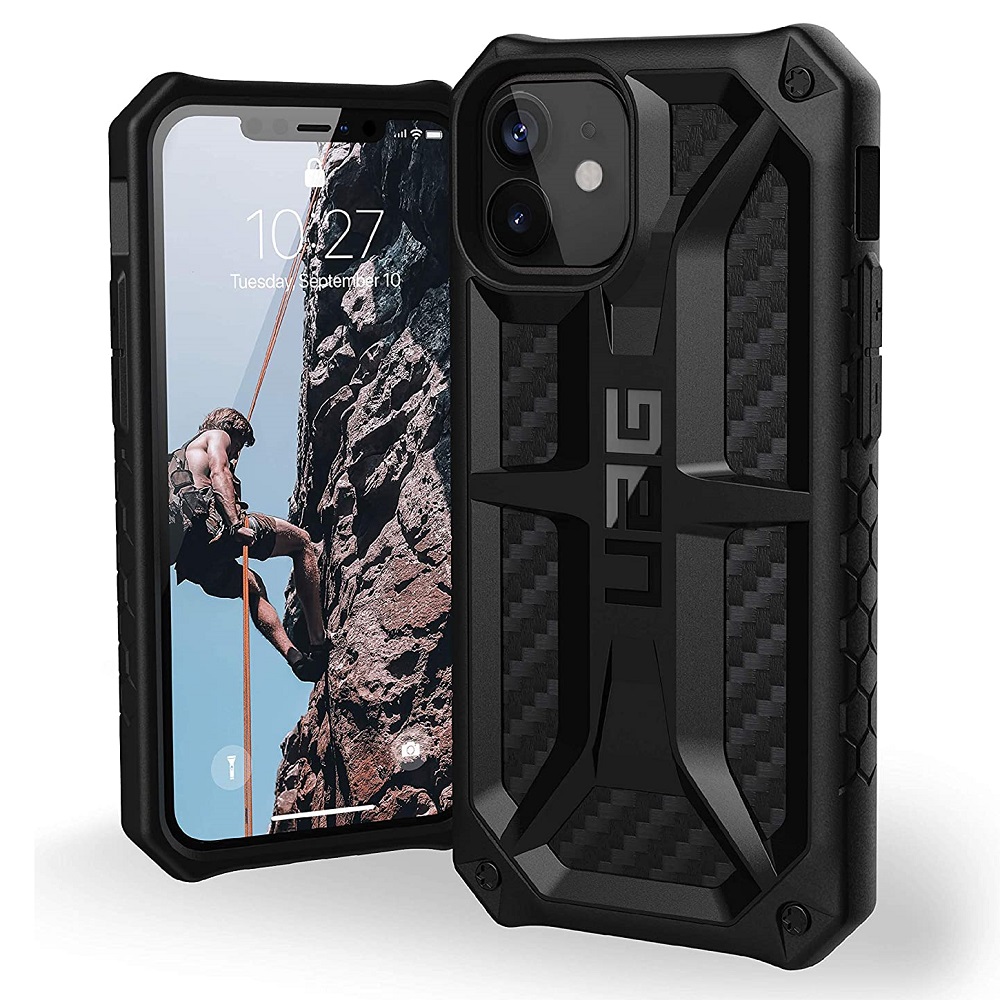 Противоударный защитный чехол UAG Monarch Carbon Fiber для iPhone 12 mini