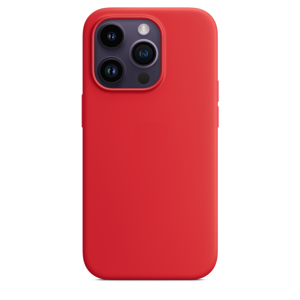 Силиконовый чехол Naturally Silicone Case with MagSafe Red для iPhone 14 Pro