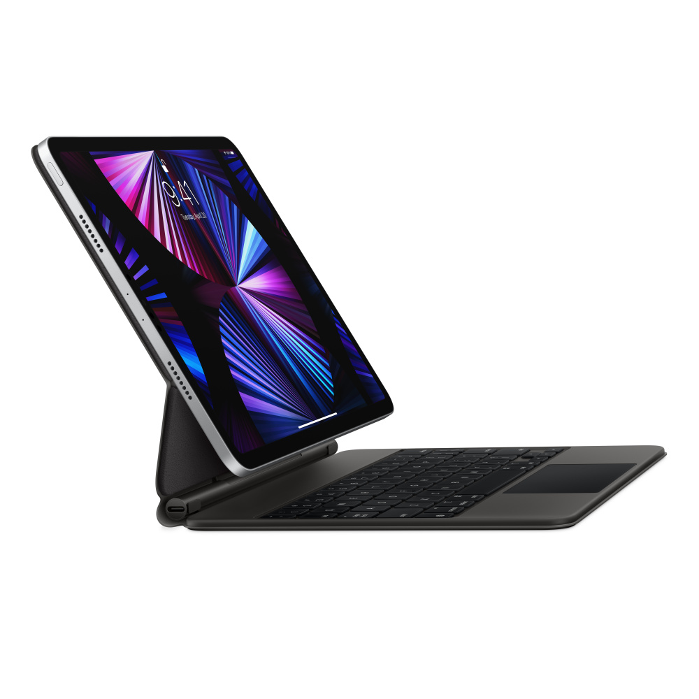 Чехол-клавиатура Apple Magic Keyboard для iPad Pro 11 (2018-2022)/iPad Air (2020-2024) Black (MXQT2) кириллица (лазерная гравировка) + QWERTY