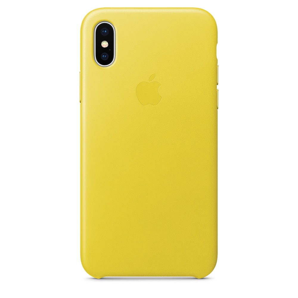 Кожаный чехол Apple iPhone X Leather Case - Spring Yellow (MRGJ2ZM/A) для iPhone X