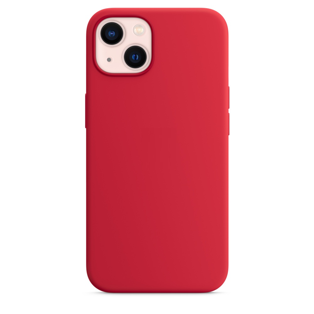 Силиконовый чехол Naturally Silicone Case with MagSafe Red для iPhone 13