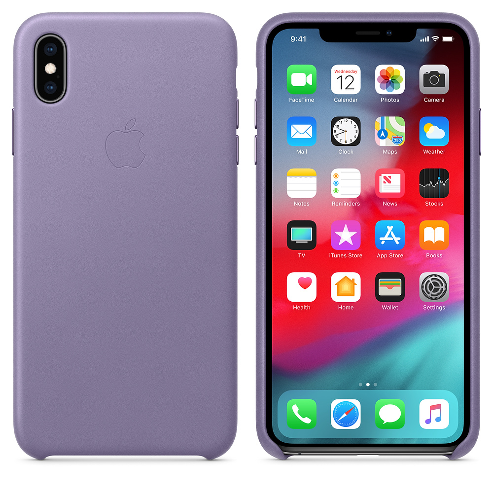 Кожаный чехол Apple iPhone XS Max Leather Case - Lilac (MVH02ZM/A) для iPhone XS Max