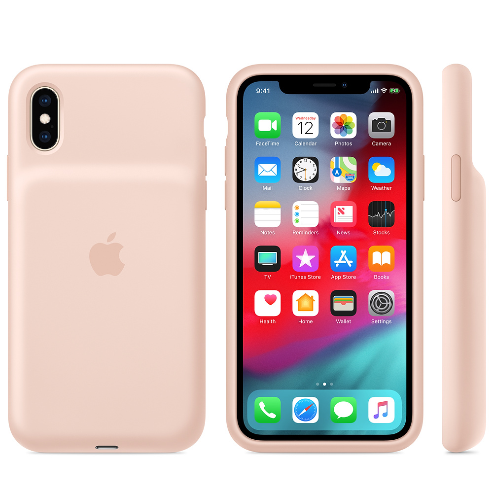 Силиконовый чехол-аккумулятор Apple iPhone XS Smart Battery Case Pink Sand (MVQP2ZM/A) для iPhone Xs