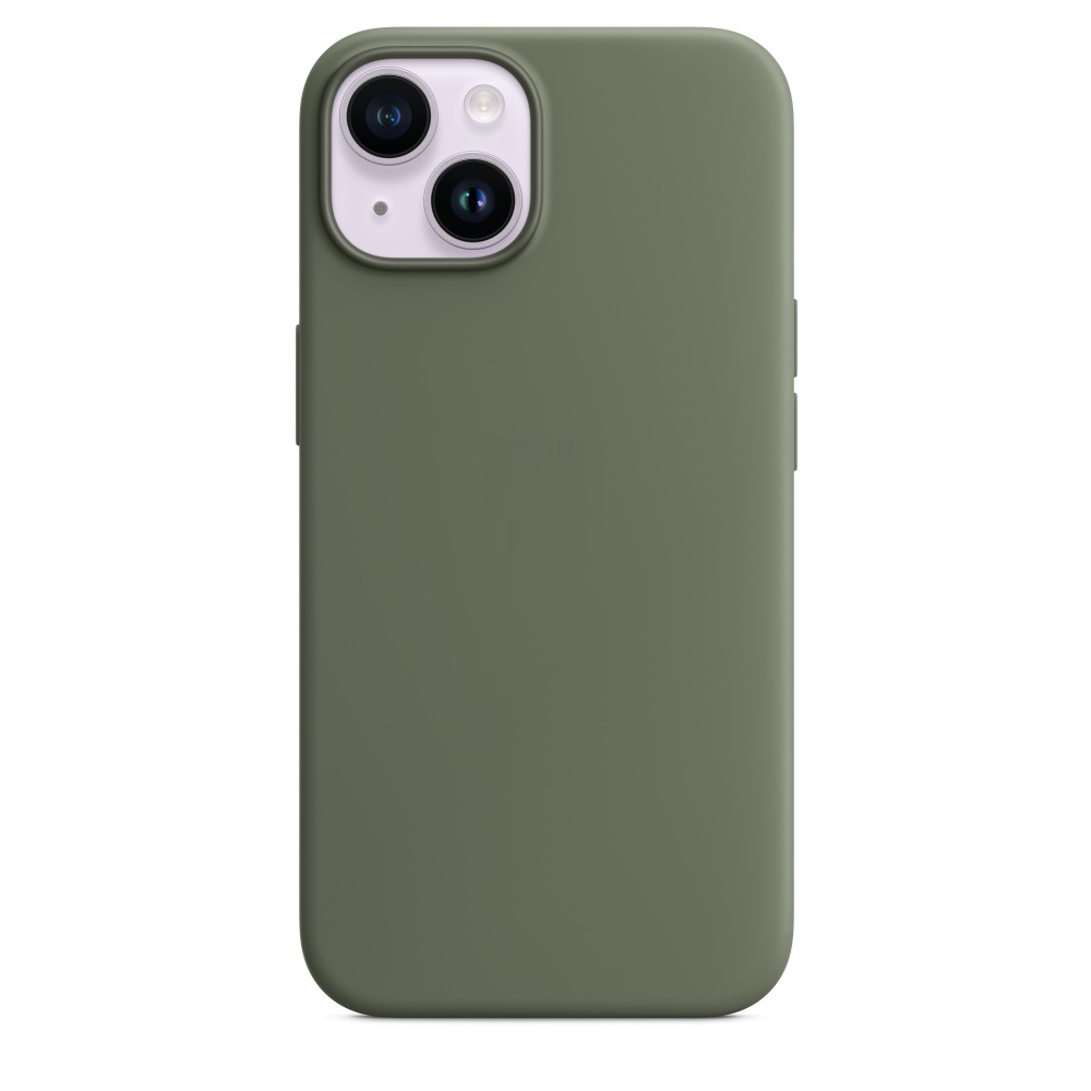 Силиконовый чехол Naturally Silicone Case with MagSafe Olive для iPhone 14