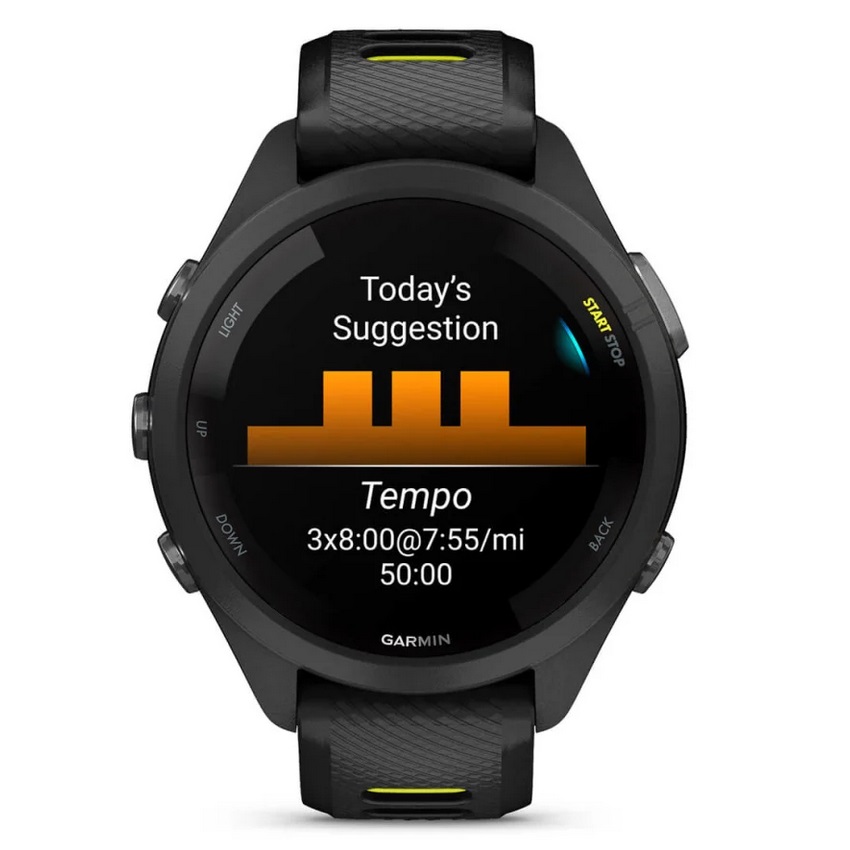 Умные часы Garmin Forerunner 265S Black Bezel and Case with Black/Amp Yellow Silicone Band (010-02810-13)