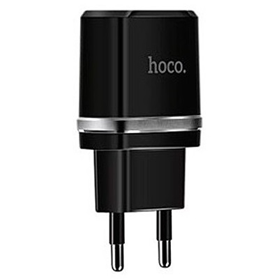 Сетевое зарядное устройство Hoco Dual USB Charger 2.4A Black для iPhone/iPad