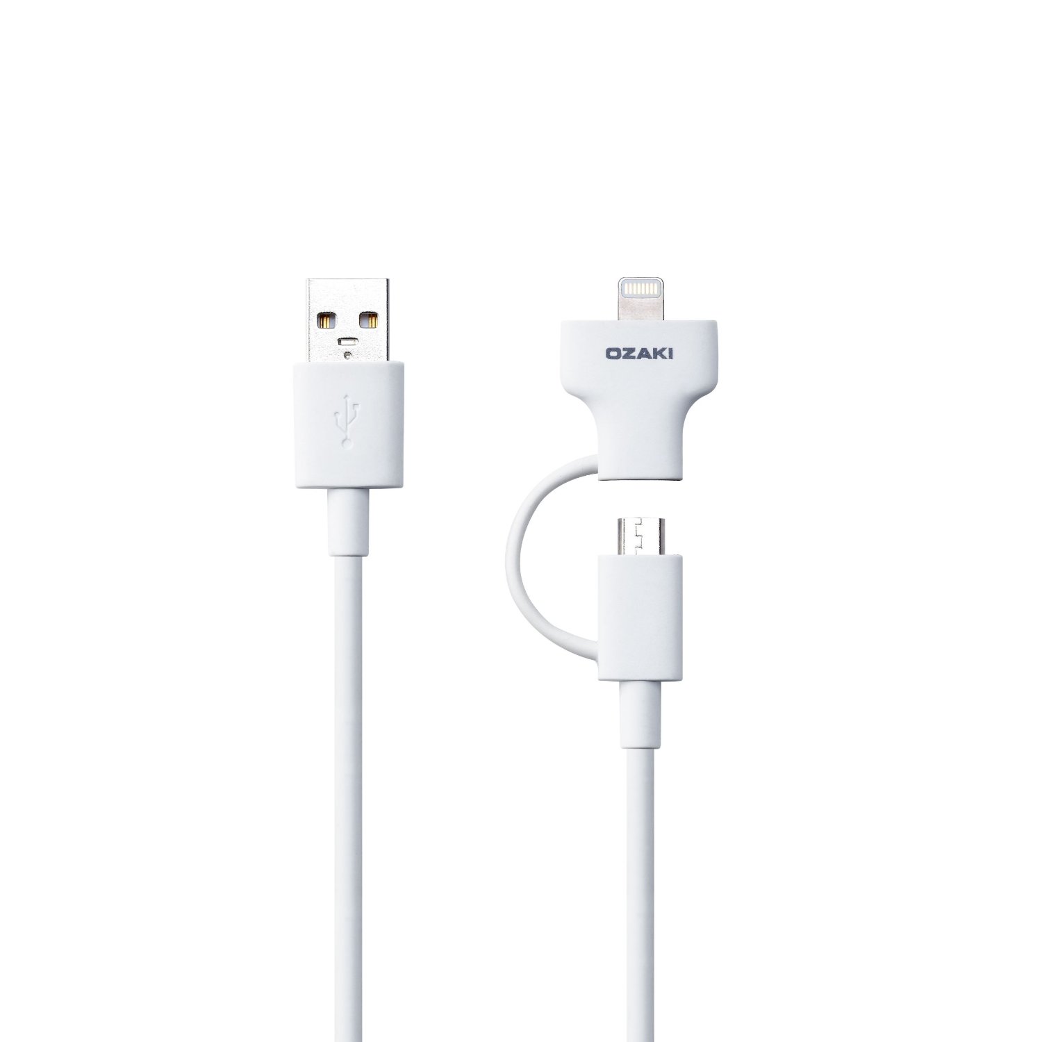 Кабель зарядки Ozaki O!tool Combo Cable Lightning + MicroUSB White для iPhone/iPad/iPod