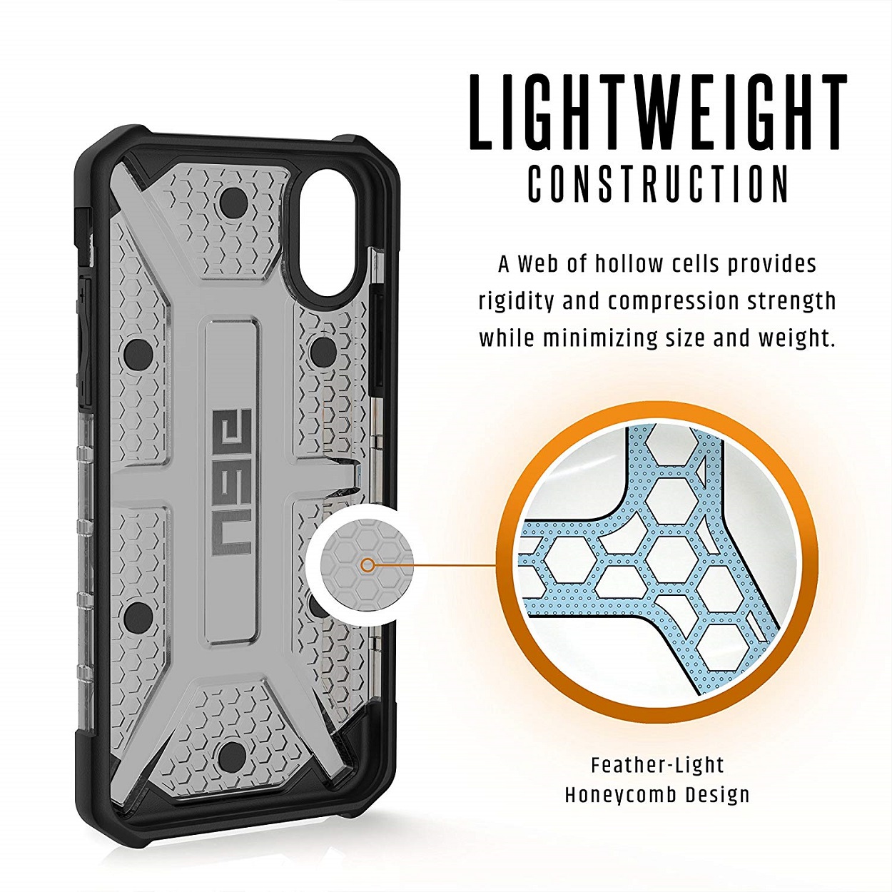 Противоударный защитный чехол UAG Plasma Ash для iPhone X/XS