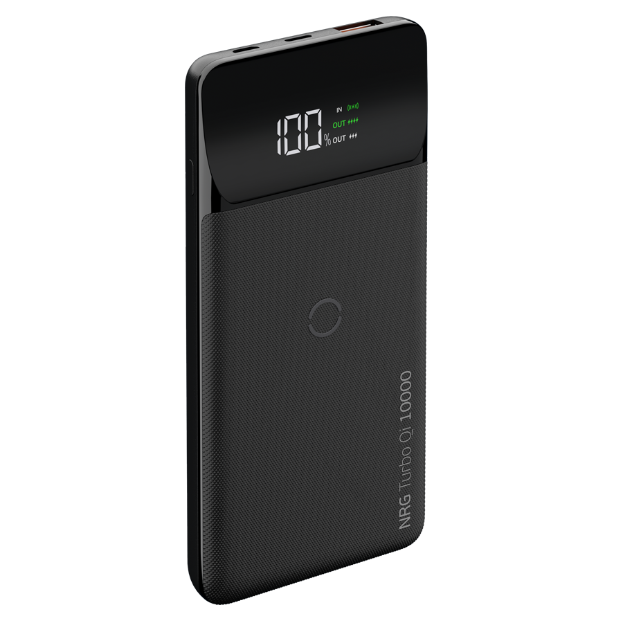 Внешний аккумулятор Deppa NRG Turbo Qi 10000 mAh, QC 3.0, Power Delivery 18W, Qi 10W (33559) Black