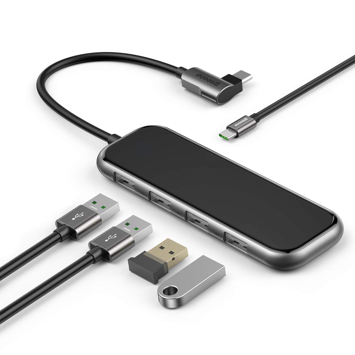 USB-концентратор Baseus Multi-functional HUB Type-C to USB3.0x4/ Type-C (CAHUB-EZ0G) для Macbook