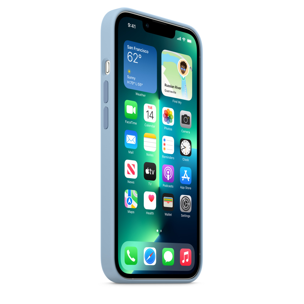 Силиконовый чехол Naturally Silicone Case with MagSafe Blue Fog для iPhone 13 Pro