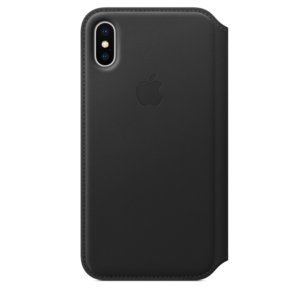 Кожаный чехол-книжка Apple iPhone X Leather Folio - Black (MQRV2ZM/A) для iPhone X