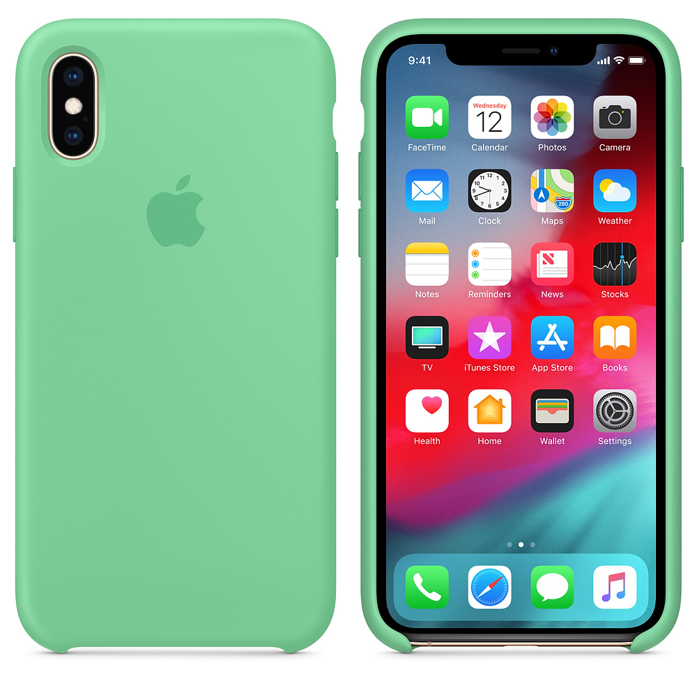 Силиконовый чехол Apple iPhone XS Silicone Case - Spearmint (MVF52ZM/A) для iPhone XS