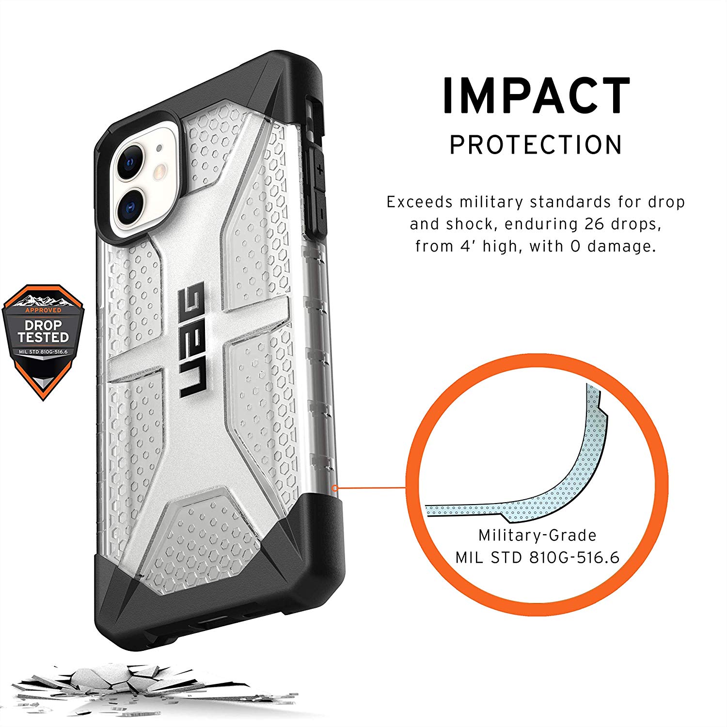 Противоударный защитный чехол UAG Plasma Ice для iPhone 11