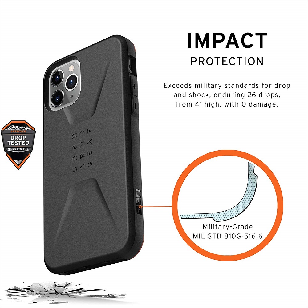 Противоударный защитный чехол UAG Civilian Black для iPhone 11 Pro