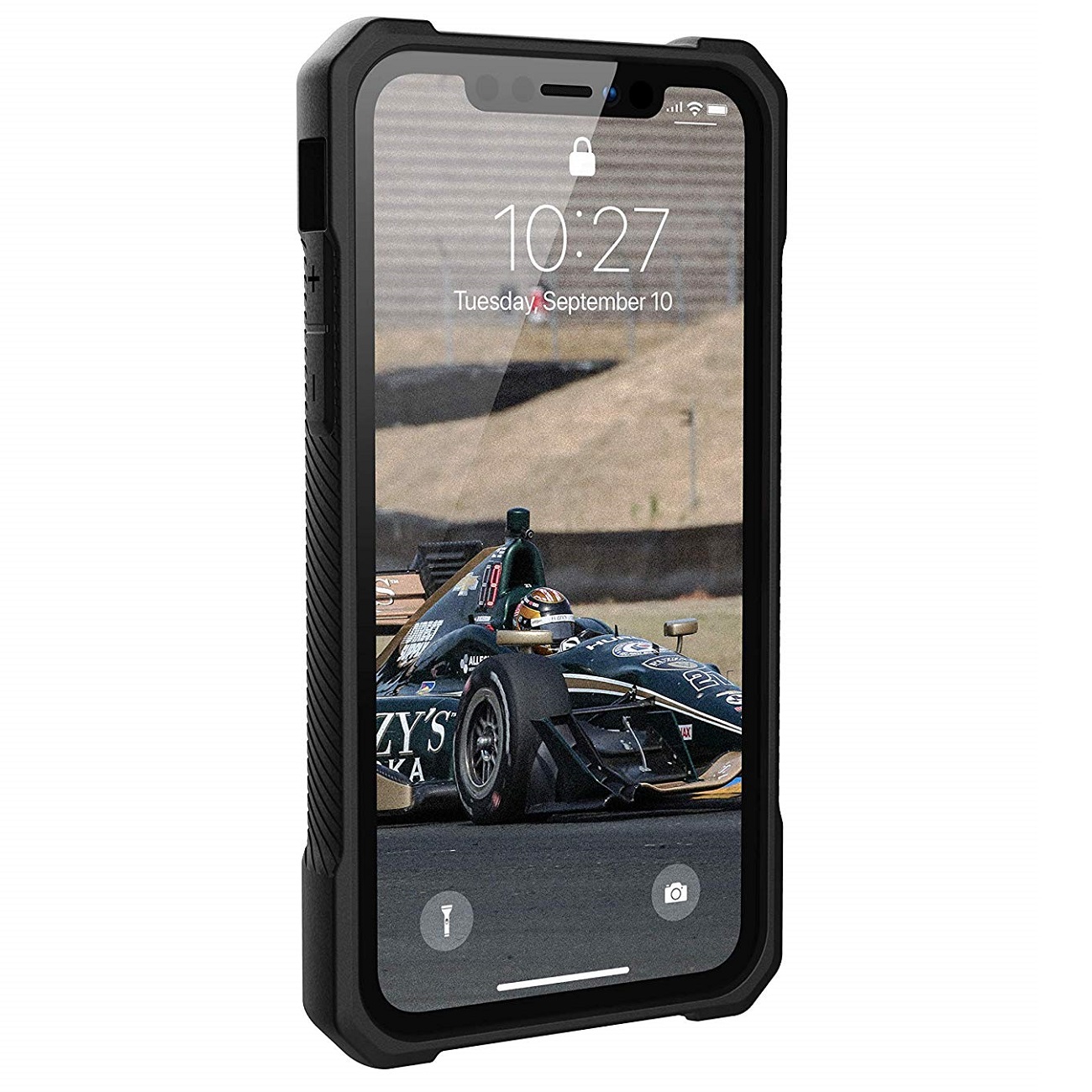 Противоударный защитный чехол UAG Monarch Black Leather для iPhone 11