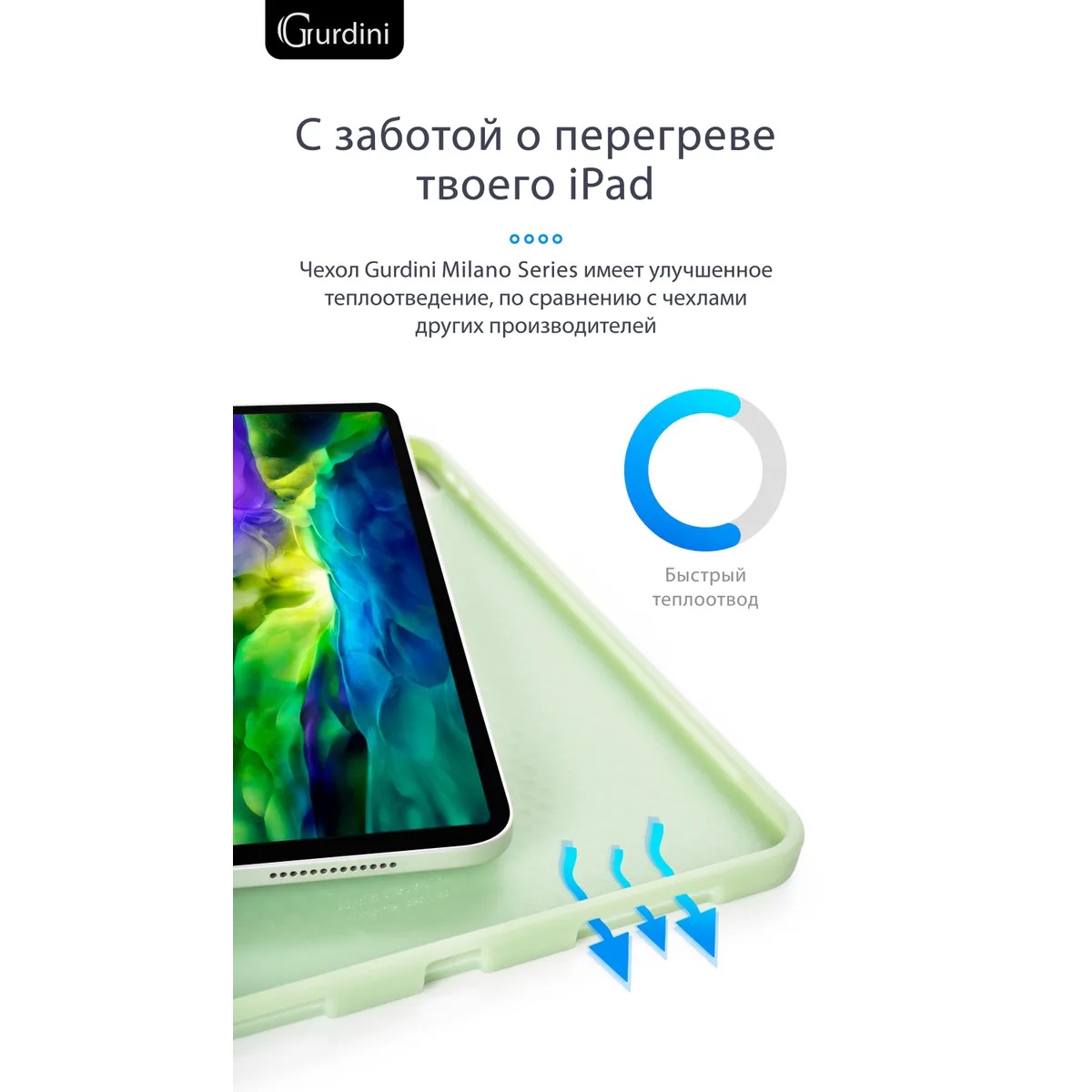 Чехол-книжка Gurdini Milano Series (pen slot) для iPad Pro 11 Green