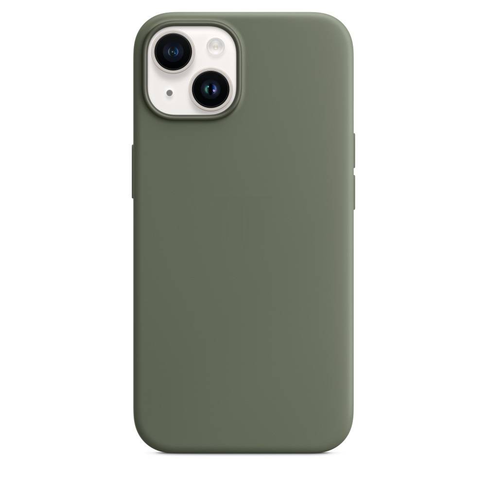 Силиконовый чехол Naturally Silicone Case with MagSafe Olive для iPhone 14