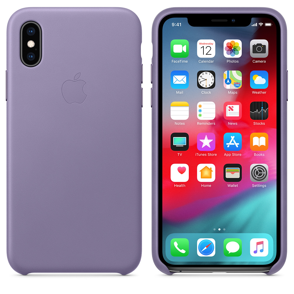 Кожаный чехол Apple iPhone XS Leather Case - Lilac (MVFR2ZM/A) для iPhone XS