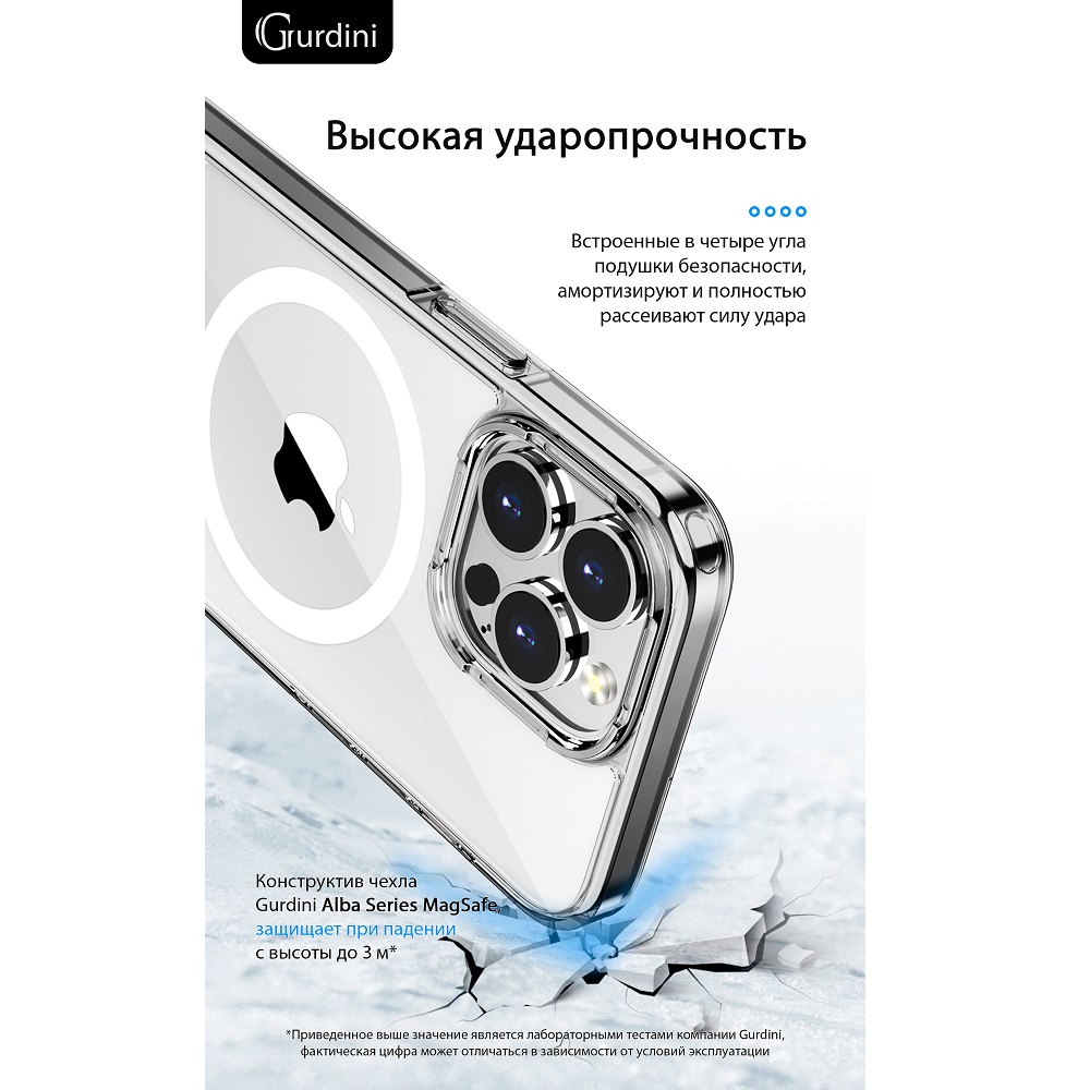 Чехол Gurdini Alba Series with Magsafe Clear для iPhone 14 Pro Max