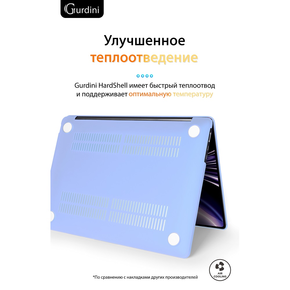 Чехол-накладка Gurdini HardShell Case Matte Blue для Apple MacBook Air 13.6 2022