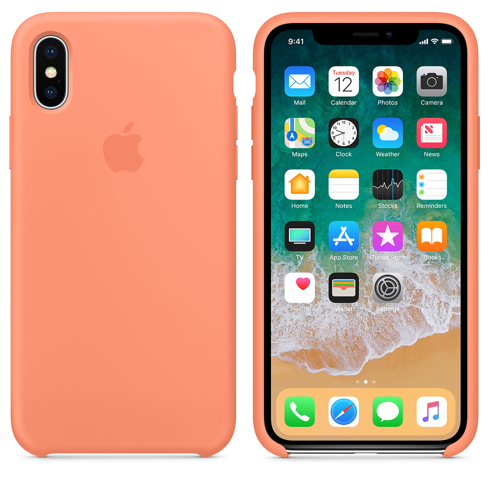 Силиконовый чехол Apple iPhone X Silicone Case - Peach (MRRC2ZM/A) для iPhone X