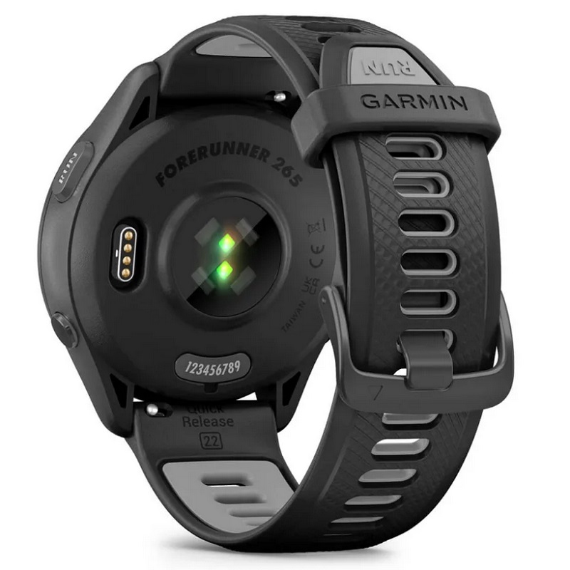 Умные часы Garmin Forerunner 265 Black Bezel and Case with Black/Powder Gray Silicone Band (010-02810-10)