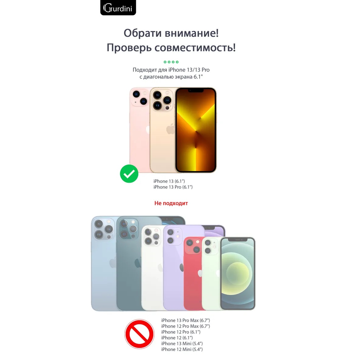 Защитное стекло Gurdini 2.5D Full Cover Glass для iPhone 13/13 Pro/14