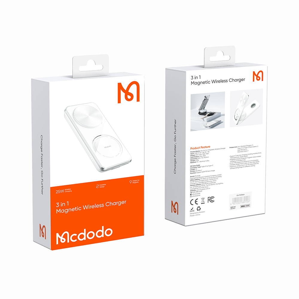 Беспроводное зарядное устройство McDodo 3in1 25W (CH-1510) White