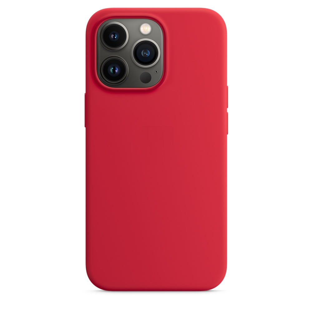 Силиконовый чехол Naturally Silicone Case with MagSafe Red для iPhone 13 Pro