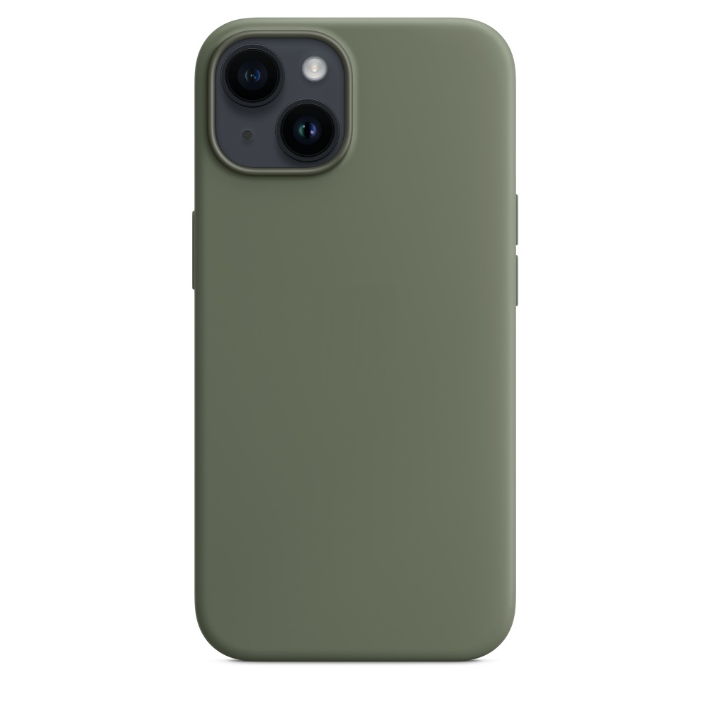 Силиконовый чехол Naturally Silicone Case with MagSafe Olive для iPhone 14