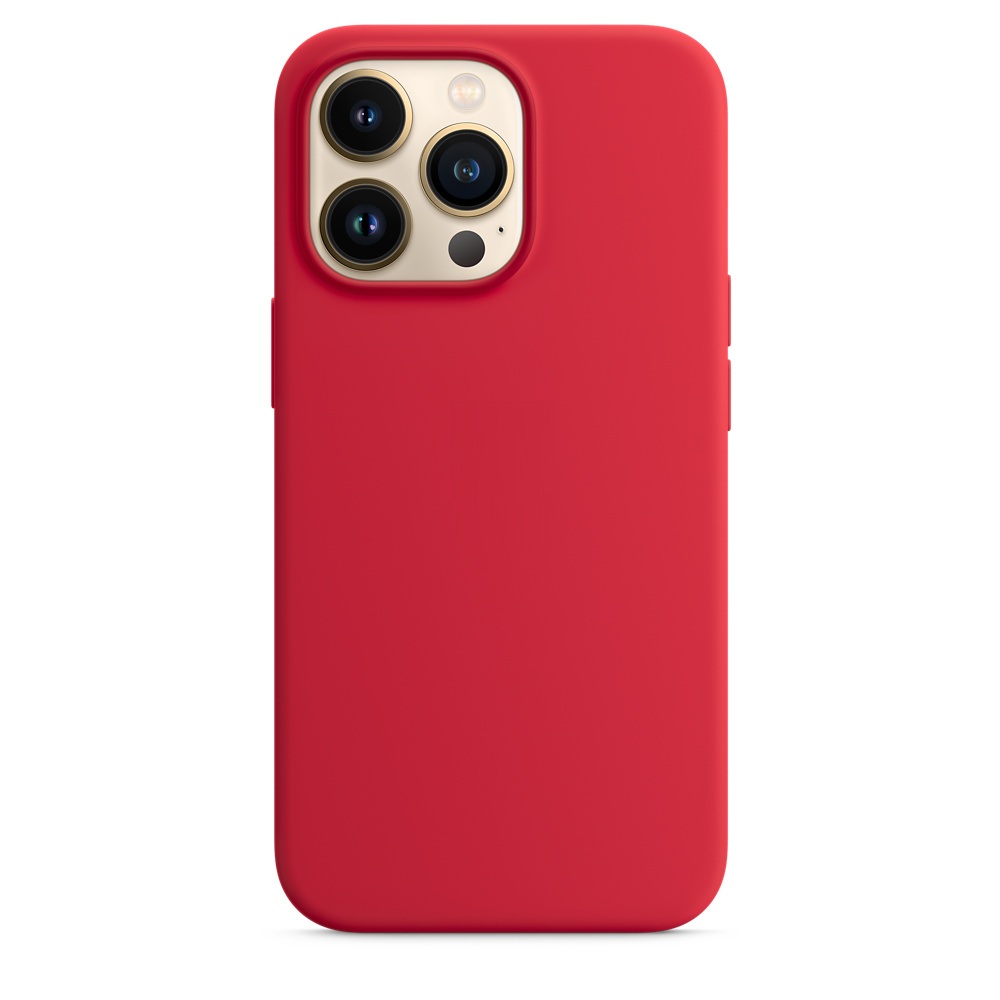 Силиконовый чехол Naturally Silicone Case with MagSafe Red для iPhone 13 Pro