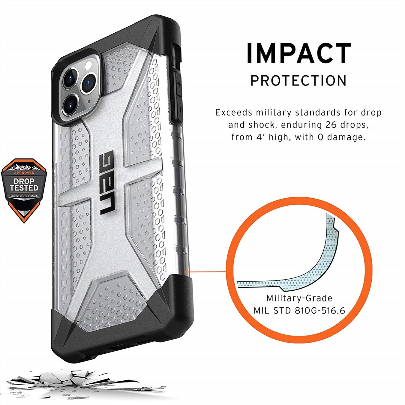 Противоударный защитный чехол UAG Plasma Ice для iPhone 11 Pro Max