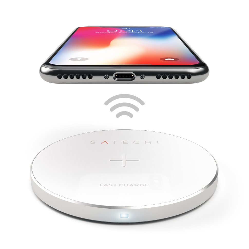 Беспроводное зарядное устройство Satechi Wireless Charger Silver ST-WCPS