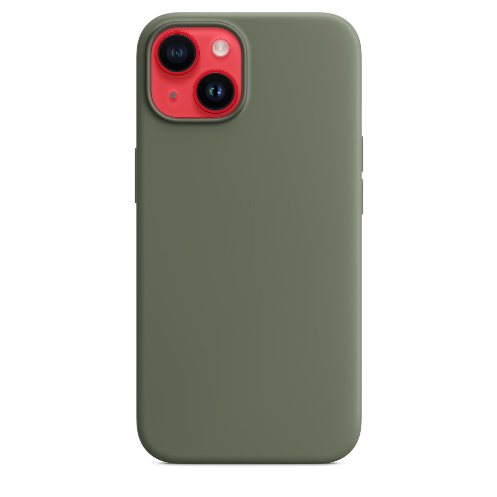 Силиконовый чехол Naturally Silicone Case with MagSafe Olive для iPhone 14