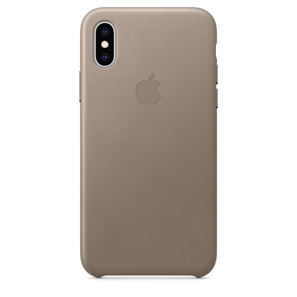 Кожаный чехол Apple iPhone XS Leather Case - Taupe (MRWL2ZM/A) для iPhone XS