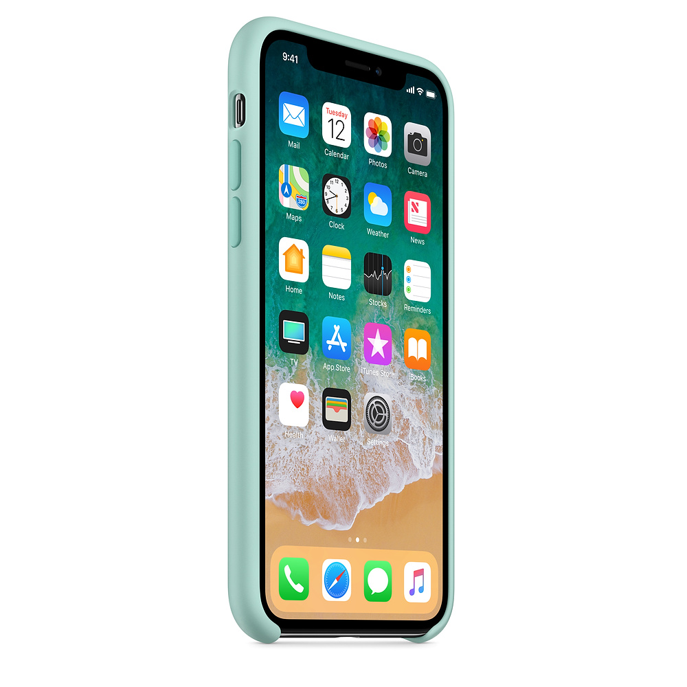 Силиконовый чехол Apple iPhone X Silicone Case - Marine Green (MRRE2ZM/A) для iPhone X