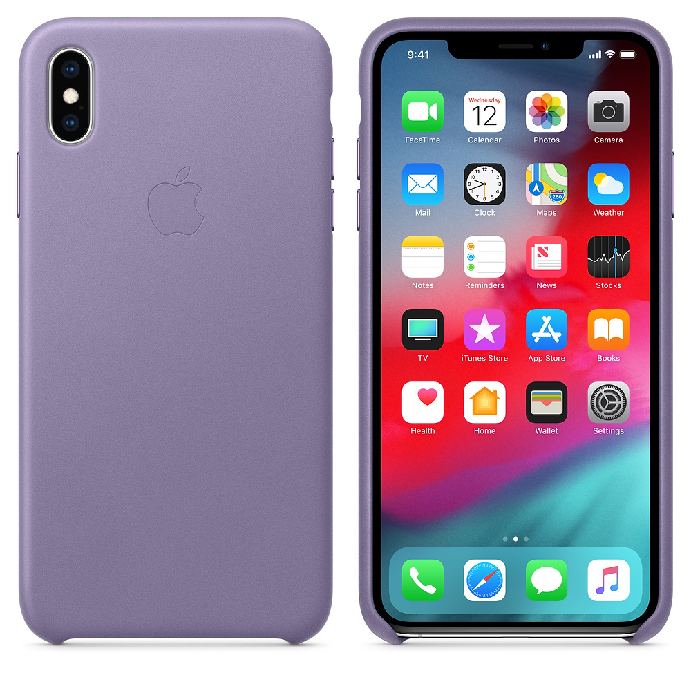 Кожаный чехол Apple iPhone XS Max Leather Case - Lilac (MVH02ZM/A) для iPhone XS Max