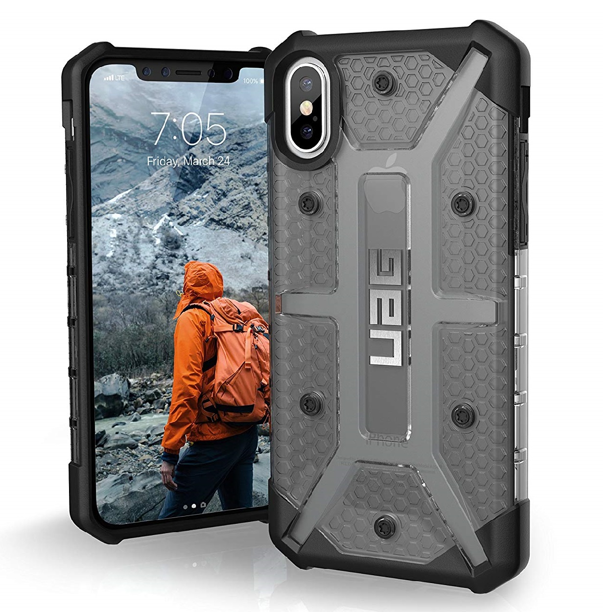 Противоударный защитный чехол UAG Plasma Ash для iPhone X/XS