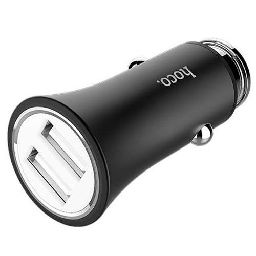 Автомобильное зарядное устройство Hoco Titan Dual USB Car Charger Black 1A - 2.4A