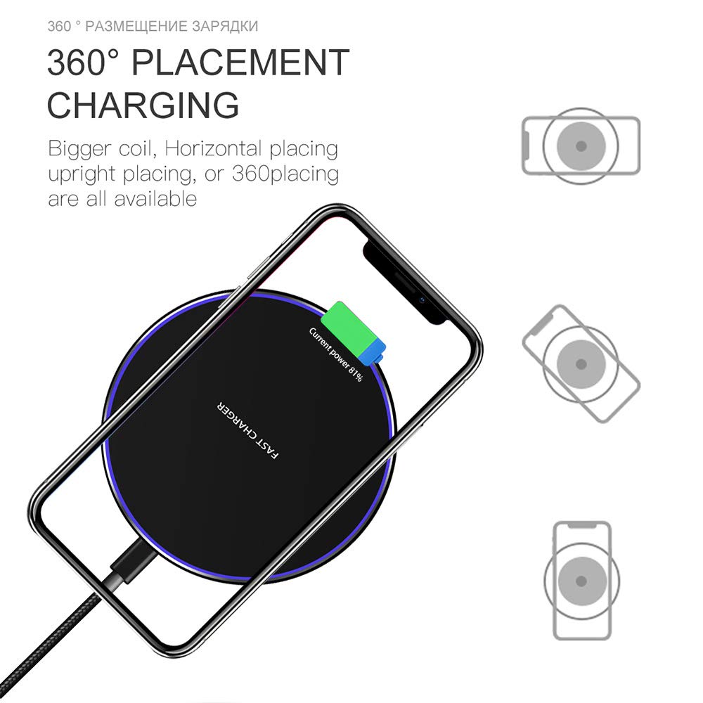 Беспроводное зарядное устройство FDGAO (10W) Qi Wireless Charger Black