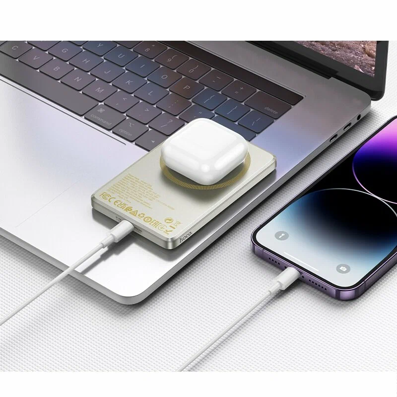 Внешний аккумулятор HOCO 5000 mAh Magnetic Magsafe 20W (Q26) Titanium Gold