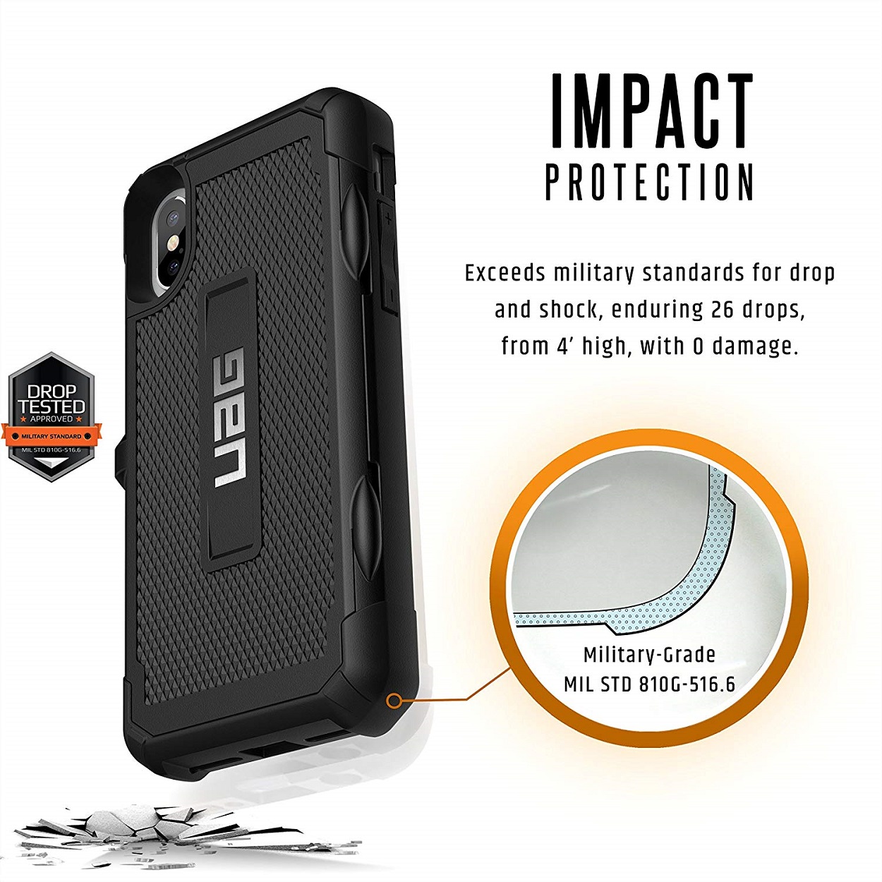 Противоударный защитный чехол UAG Trooper Black для iPhone X/XS