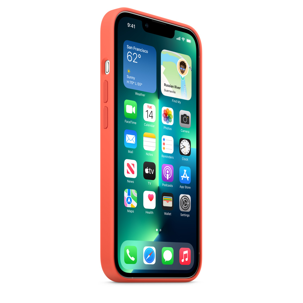 Силиконовый чехол Naturally Silicone Case with MagSafe Nectarine для iPhone 13 Pro