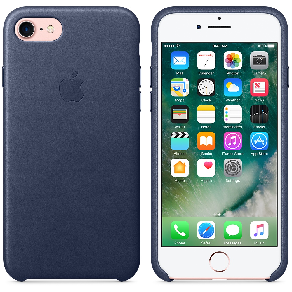 Кожаный чехол Apple iPhone 7 Leather Case Midnight Blue (MXYN2ZM/A) для iPhone 7/iPhone 8/SE (2020)