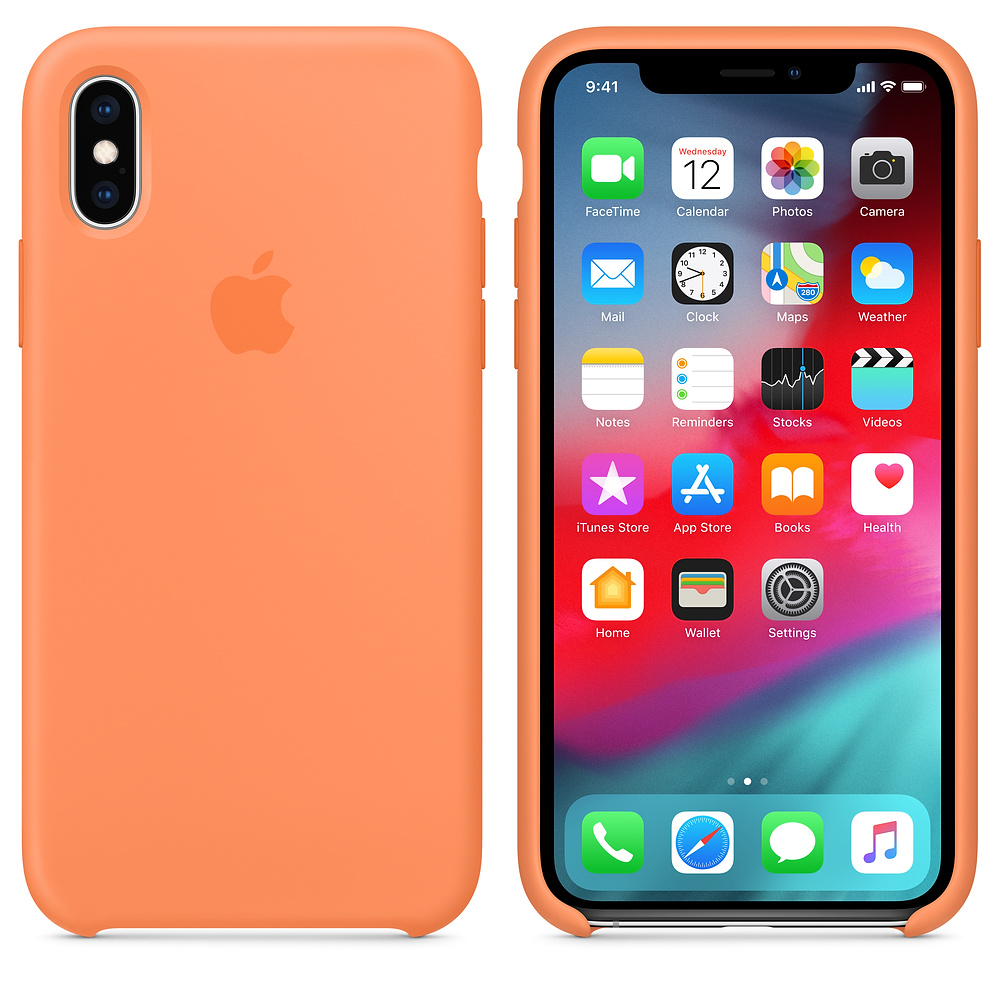 Силиконовый чехол Apple iPhone XS Silicone Case - Papaya (MVF22ZM/A) для iPhone XS