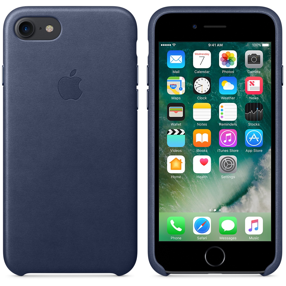 Кожаный чехол Apple iPhone 7 Leather Case Midnight Blue (MXYN2ZM/A) для iPhone 7/iPhone 8/SE (2020)