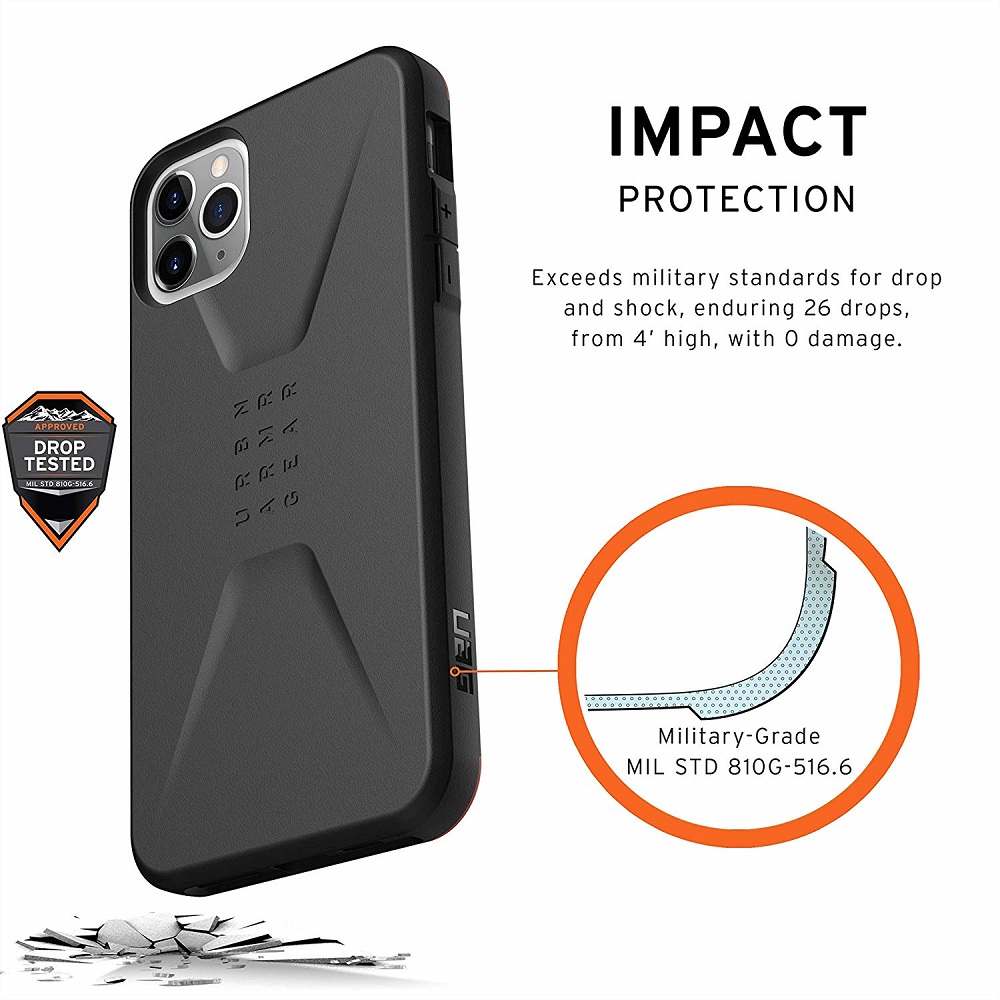 Противоударный защитный чехол UAG Civilian Black для iPhone 11 Pro Max