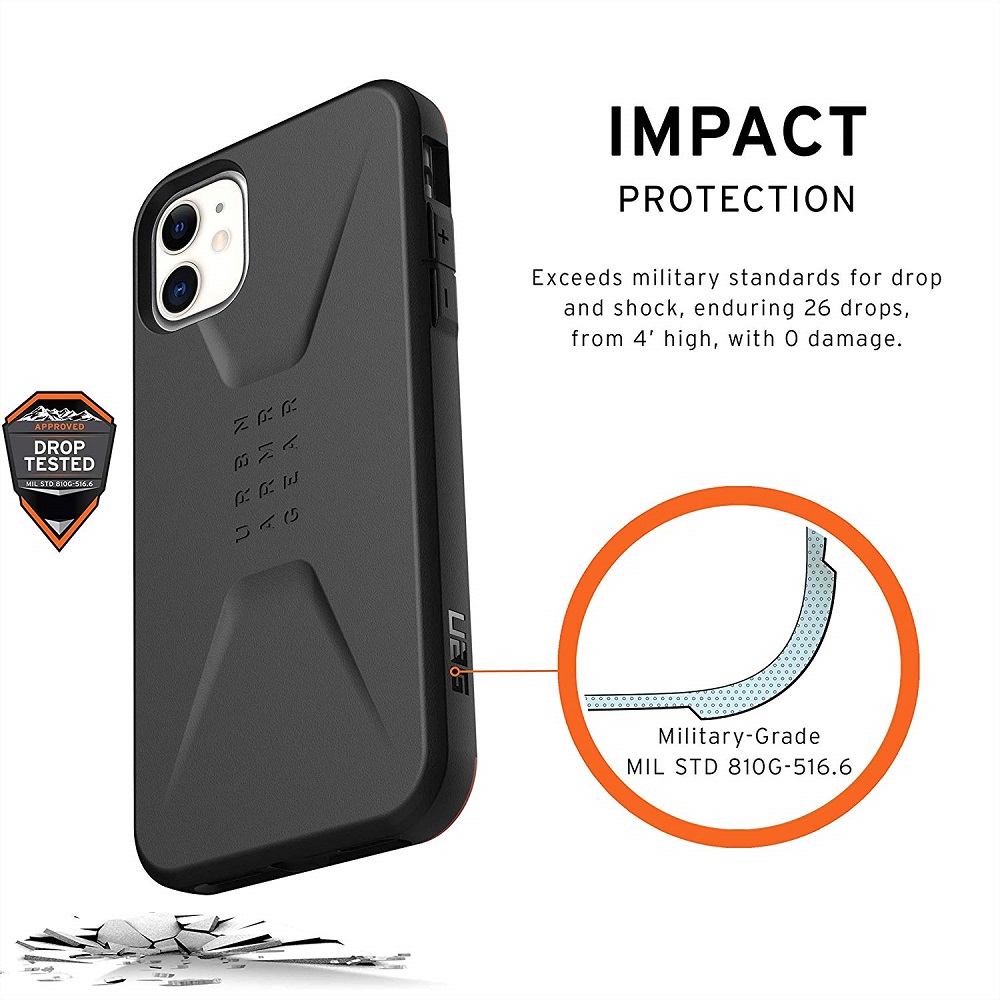 Противоударный защитный чехол UAG Civilian Black для iPhone 11